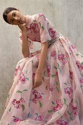 Floral Short Sleeve Bottom Midi Dress